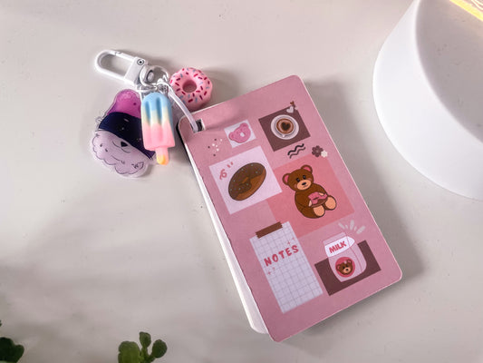 Super cute mini notepad keyring